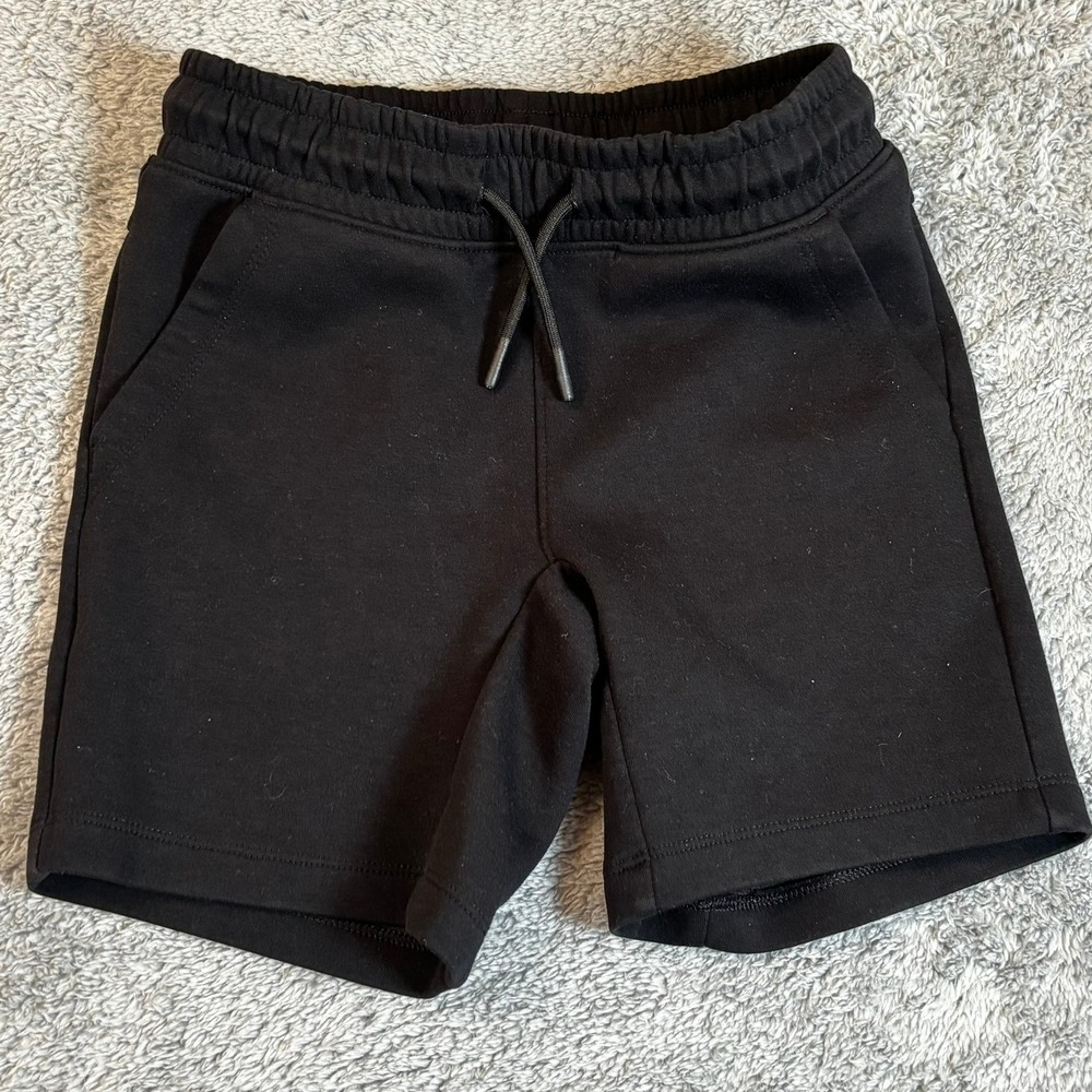 Art Class Boys Black Knit Athletic Shorts Size S 6/7 Zipper Back Pocket